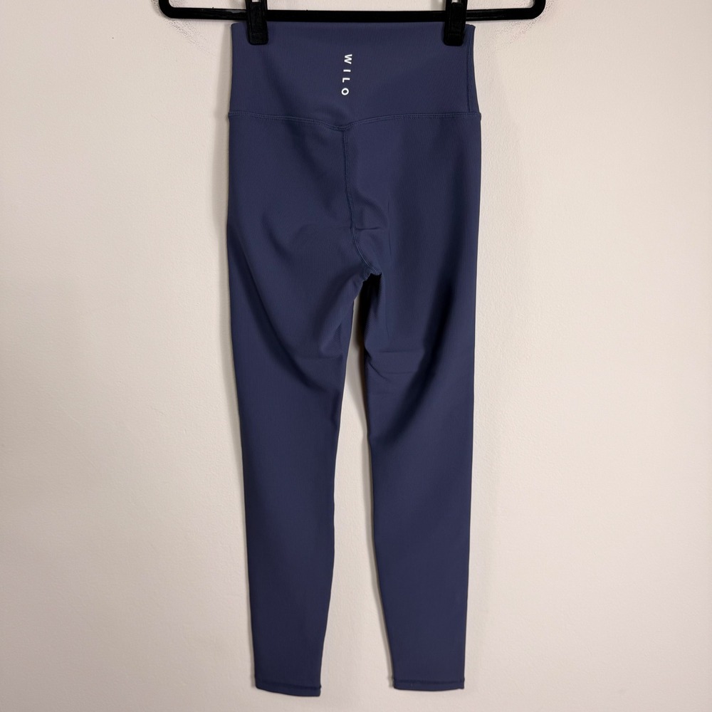 WILO The Label Navy Ribbed High Waisted Leggings WL24-157 Size Small NEW